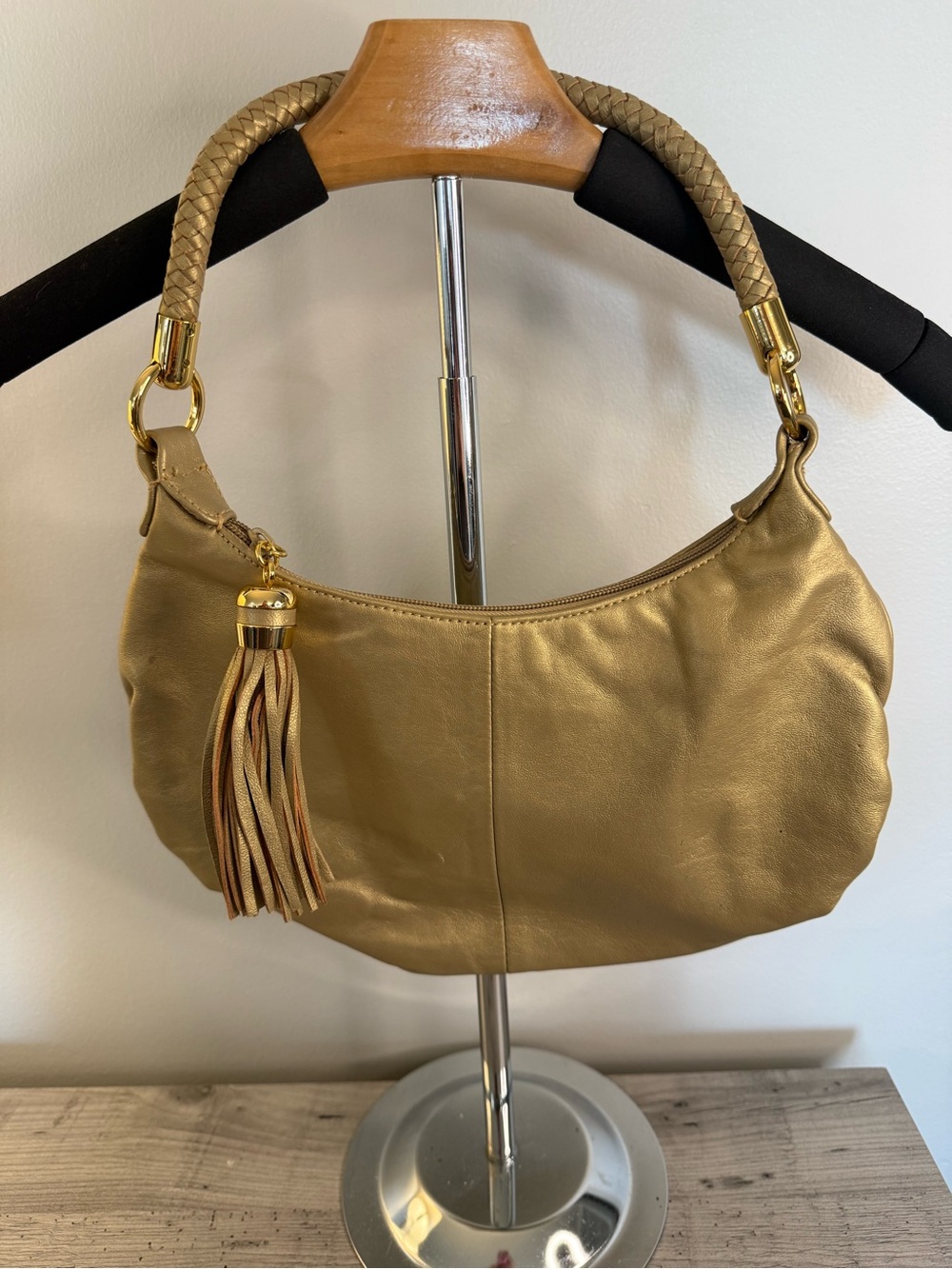 Great American Leatherworks Gold Leather Shoulder Bag